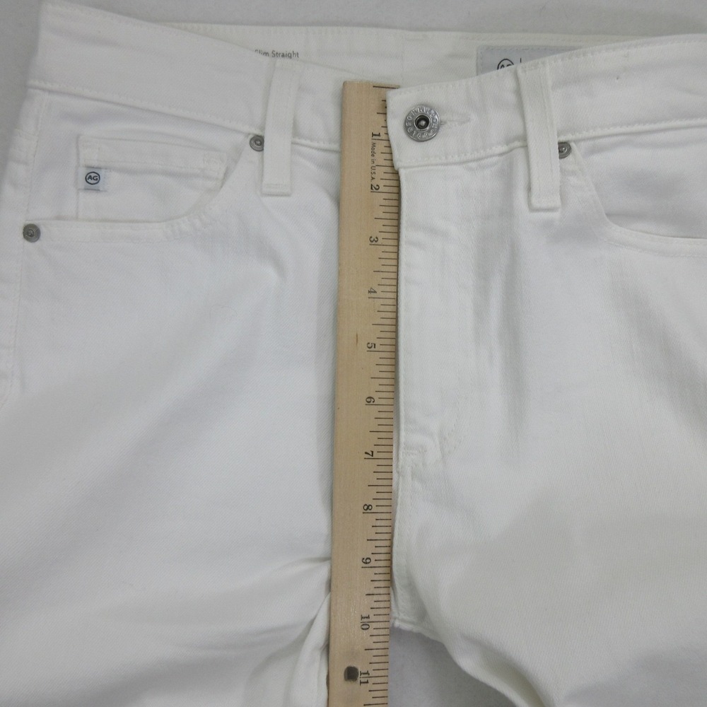 AG Adriano Goldschmied Women's Jeans 26R Mari High Rise Slim Straight White - Picture 7 of 13